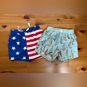 Hanna Andersson & Mud Pie Baby Boy Swim Trunks Bundle Size 12-18 Months